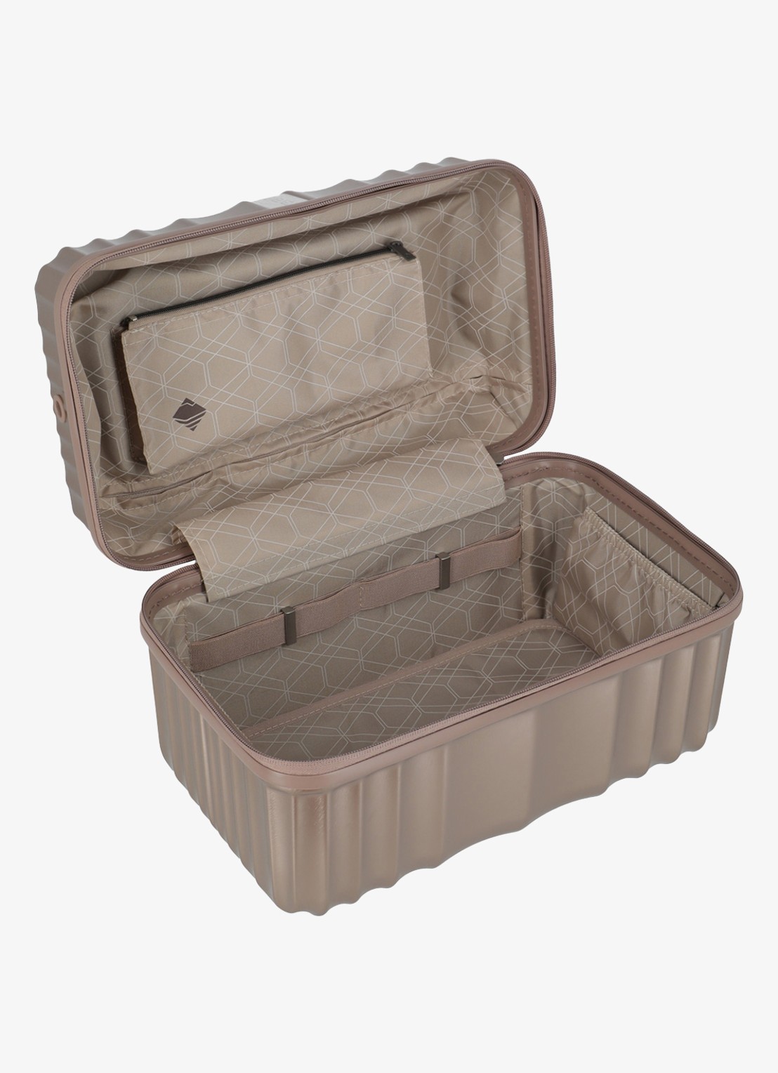 Travelite Paros beautycase met afneembare schouderriem - voorkant 2 oudroze
