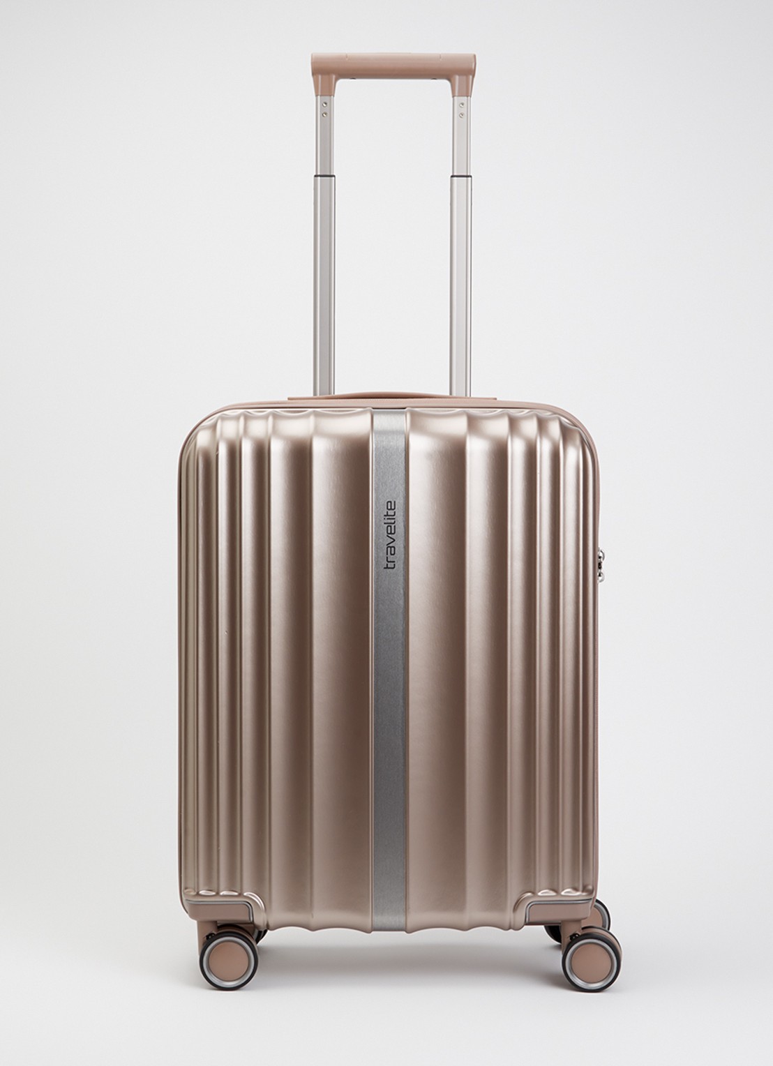 Travelite Paros S spinner 55 cm - voorkant 3 taupe