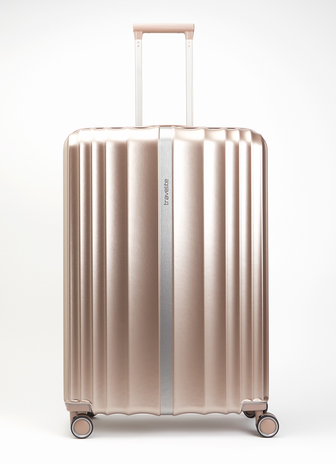 Travelite Paros vergrootbare spinner L 76 cm - voorkant 3 oudroze