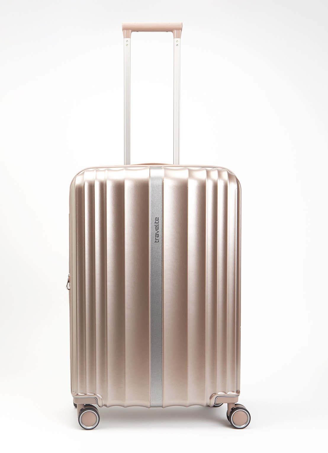 Travelite Paros vergrootbare spinner M 65 cm - voorkant oudroze