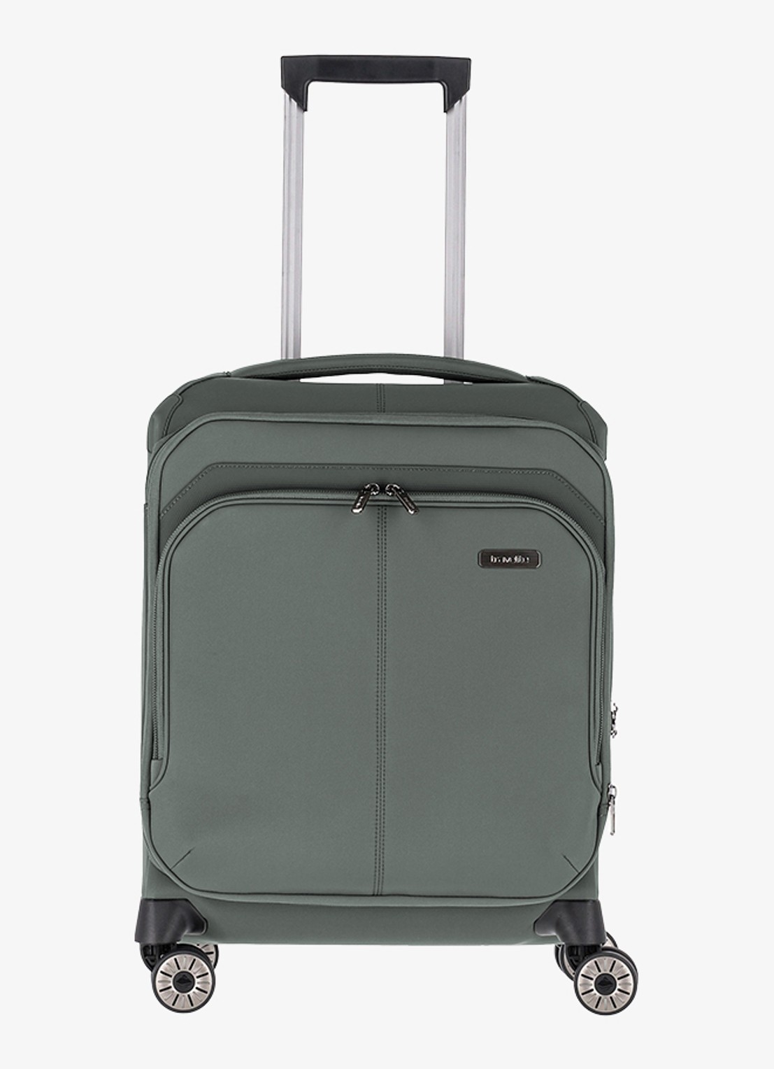 Travelite Priima S vergrootbare spinner 55 cm - voorkant olijfgroen