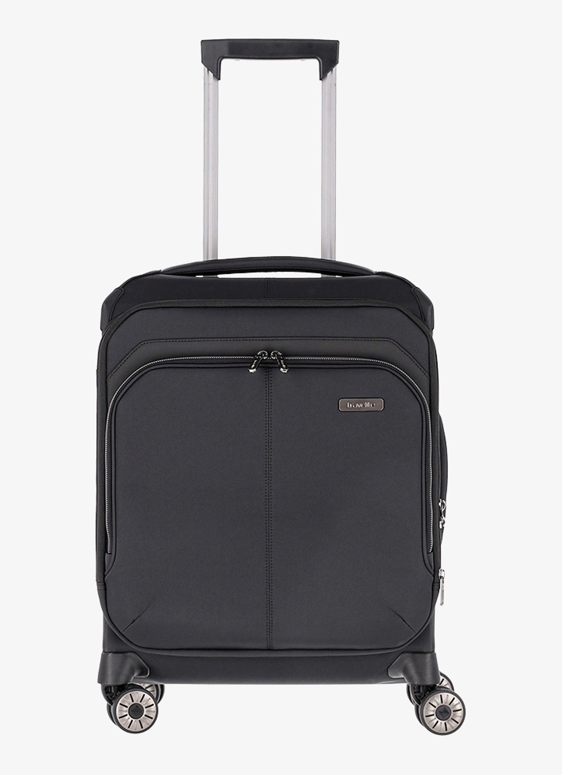 Travelite Priima vergrootbare spinner 55 cm - voorkant 7 zwart