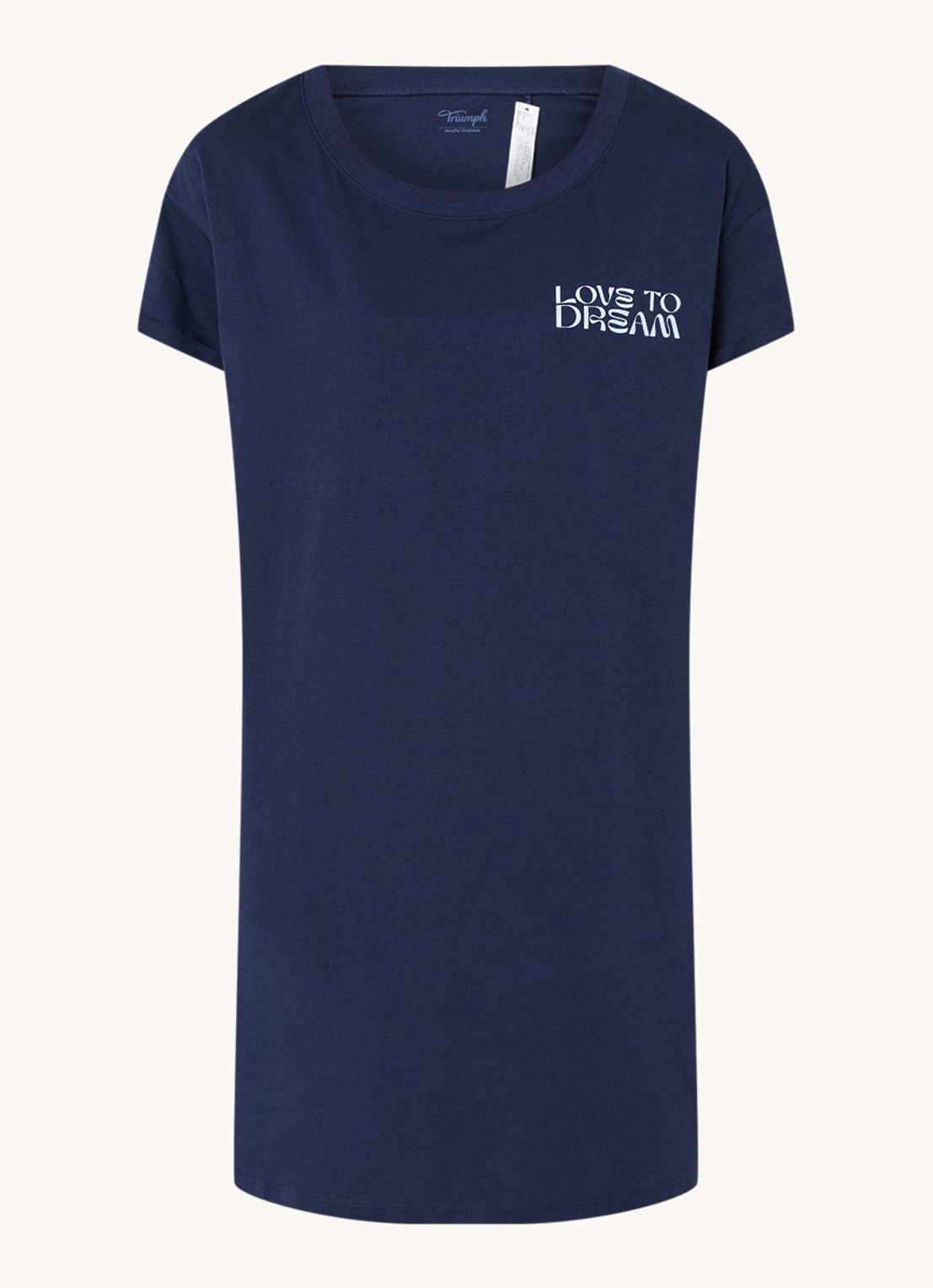 Triumph Badjas van katoen in uni - voorkant donkerblauw