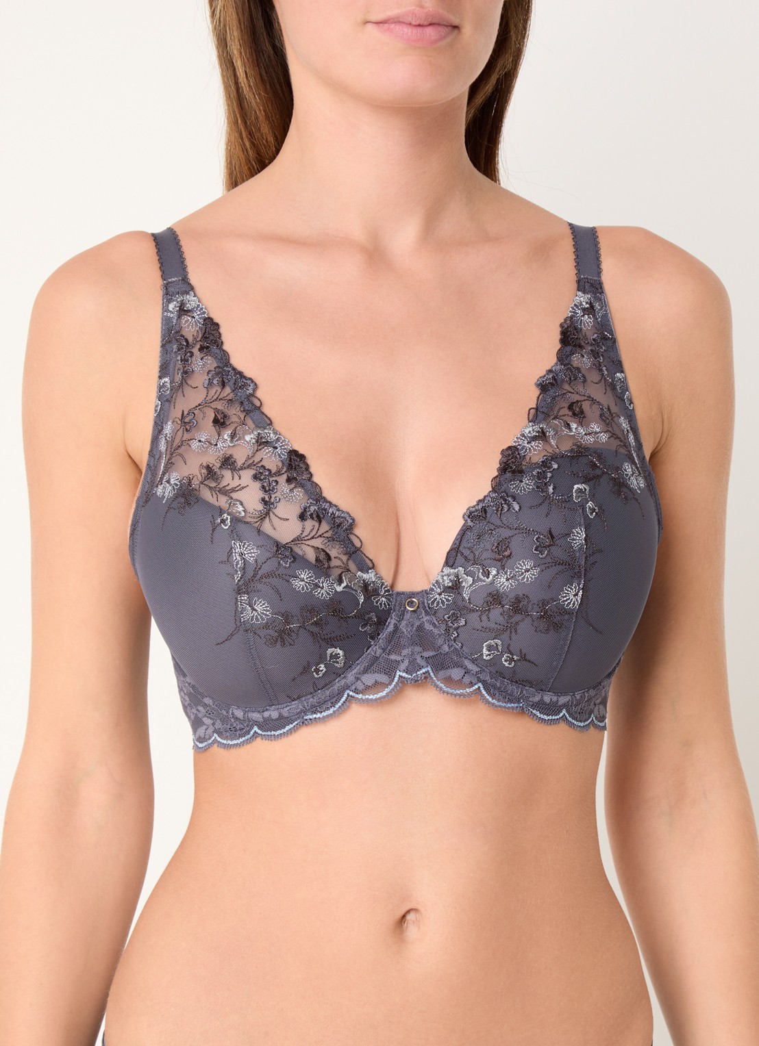 Triumph Sensual Spotlight voorgevormde bh met overlay van kant - detail 4 donkerblauw