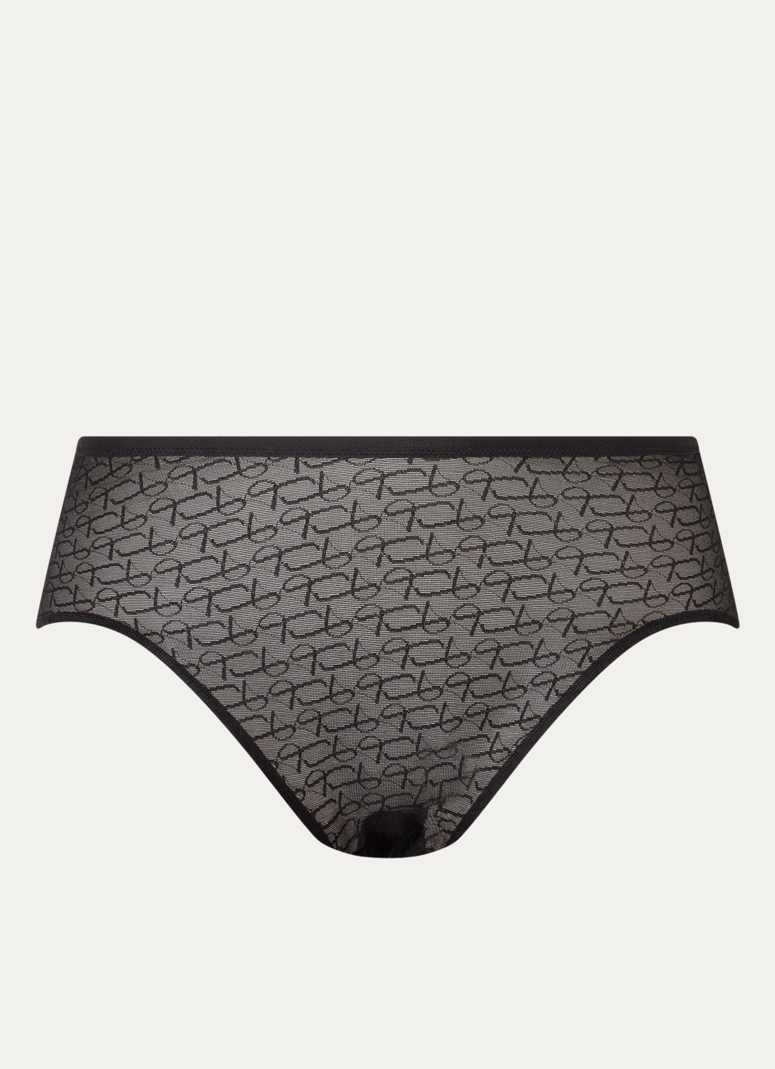 Triumph Signature Sheer hipster van mesh met logoprint - voorkant 2 zwart