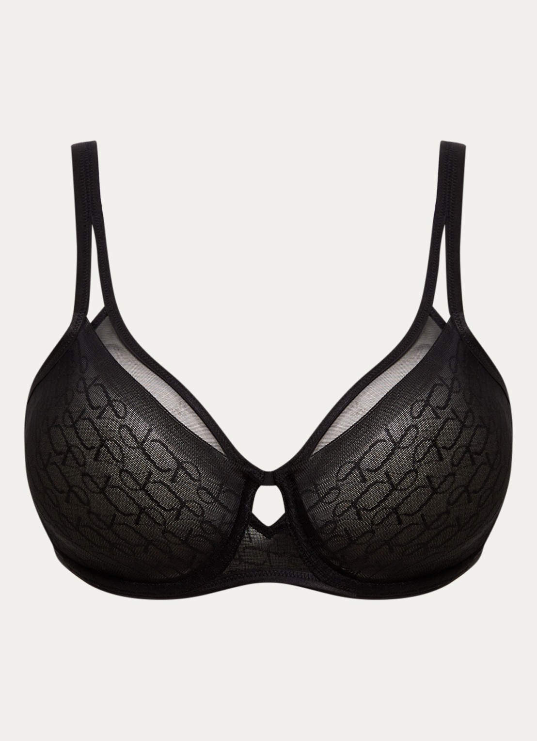 Triumph Signature Sheer minimizer beugel bh van mesh met print - voorkant zwart