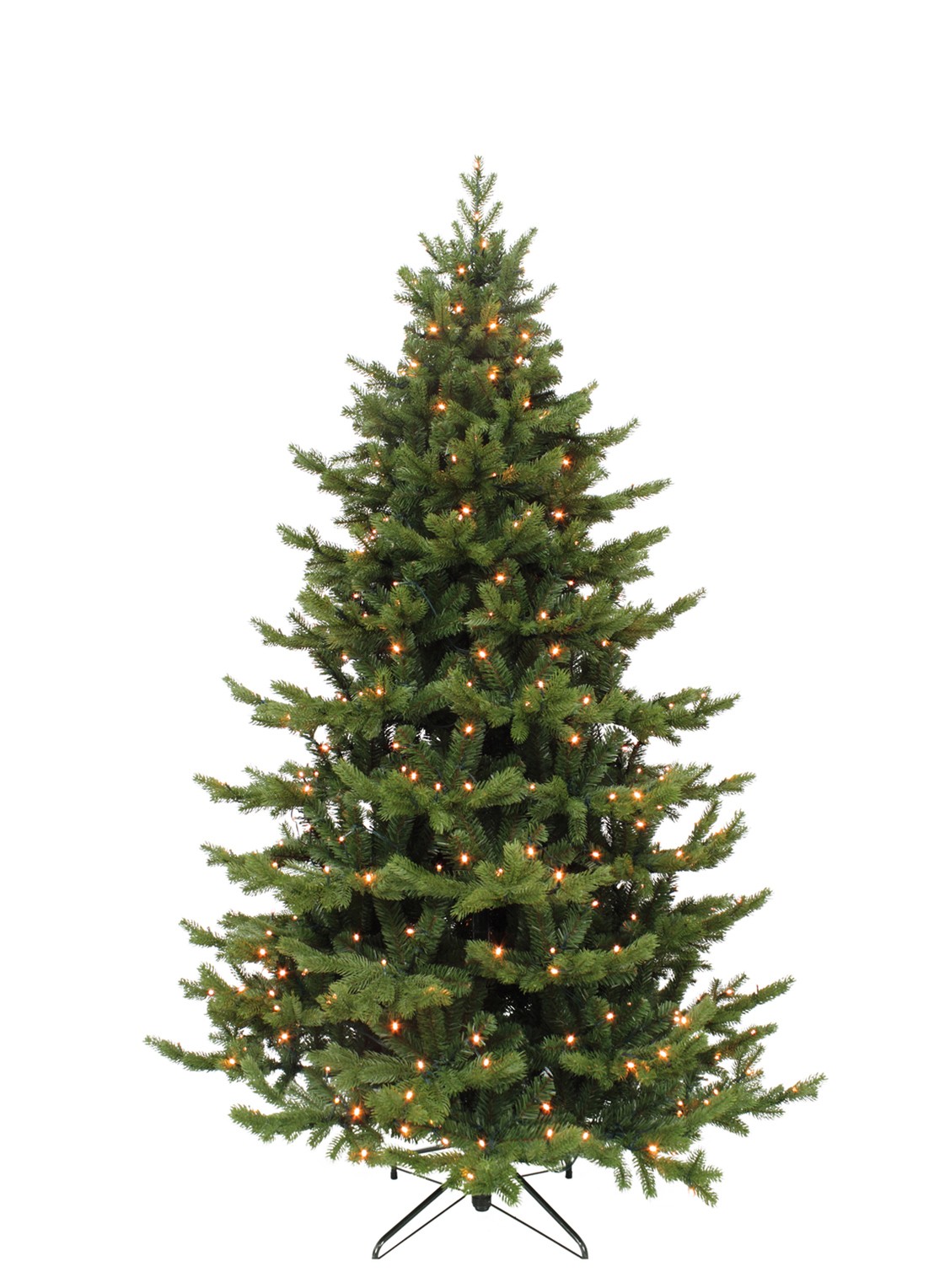 Triumph Tree Sherwood kunstkerstboom met LED verlichting 215 cm - voorkant groen