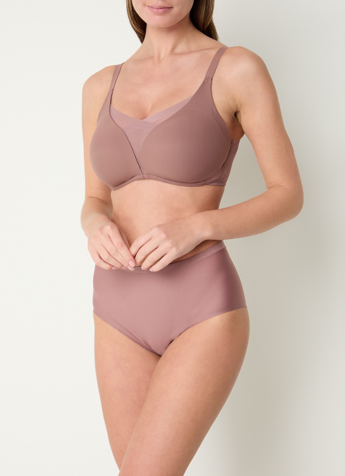 Triumph Voorgevormde bh met mesh - voorkant 3 taupe