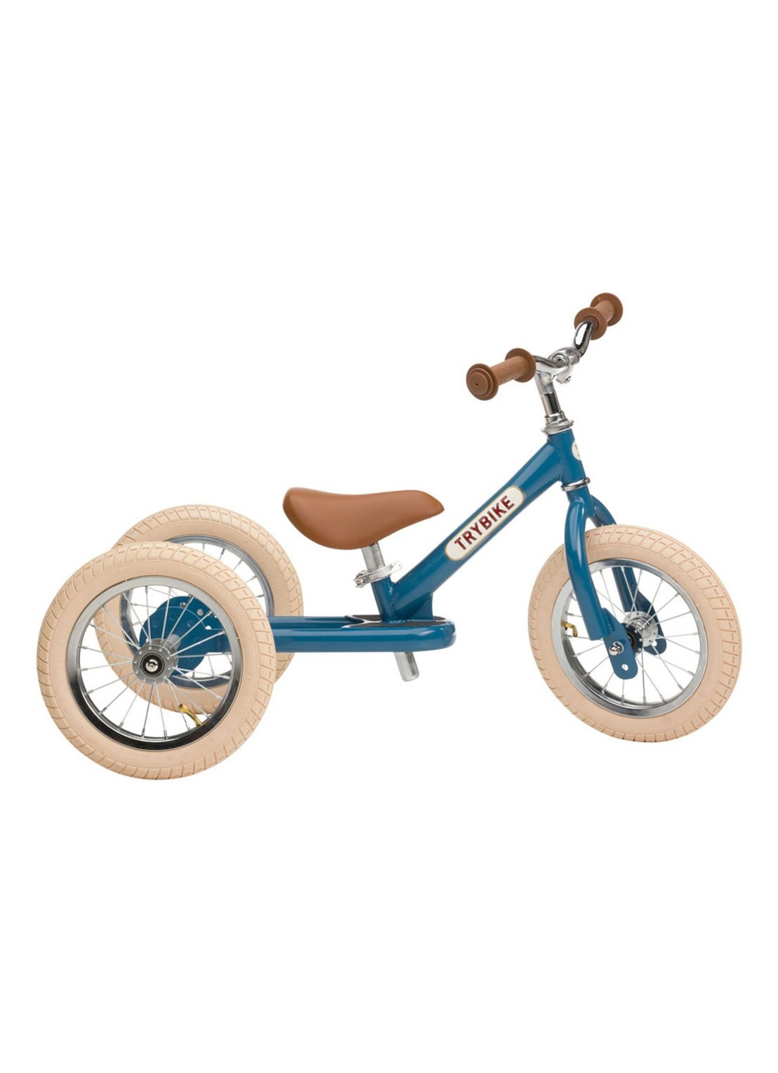 Trybike 2-in-1 loopfiets van staal - voorkant 2 blauw