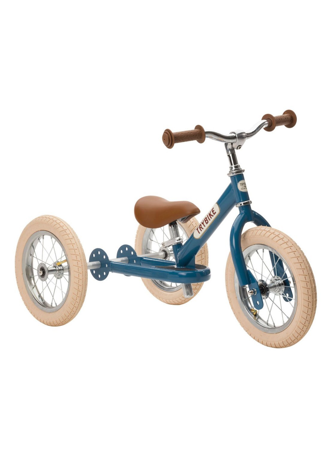 Trybike 2-in-1 loopfiets van staal - voorkant 3 blauw