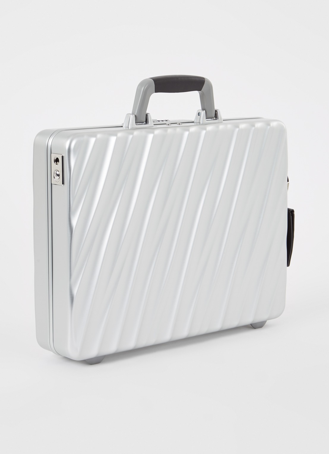 TUMI 19 Degree businesstas van aluminium met afneembare schouderriem - achterkant 3 zilver