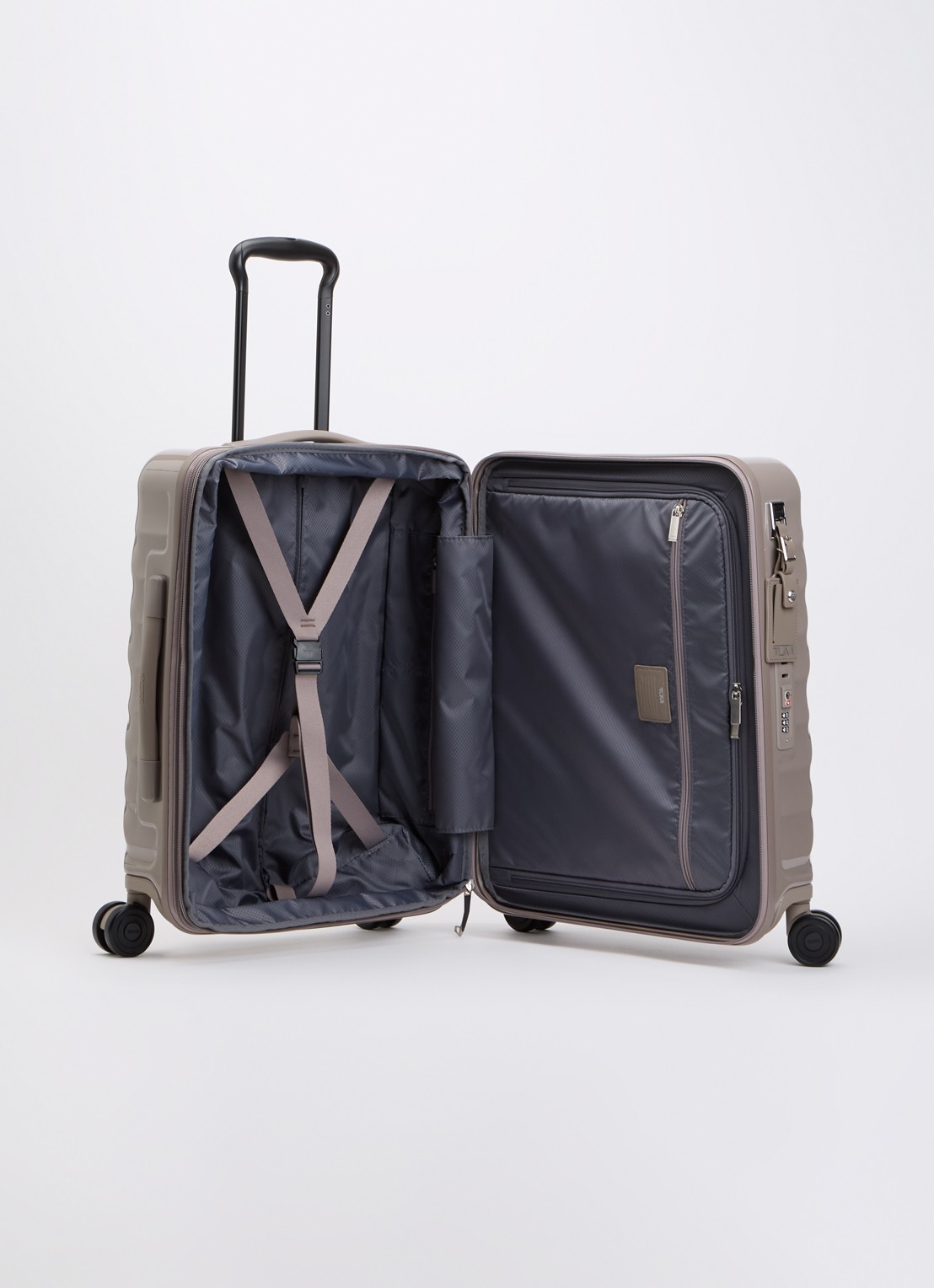 TUMI 19 Degree Continental vergrootbare spinner 55 cm - voorkant 3 donkerbeige