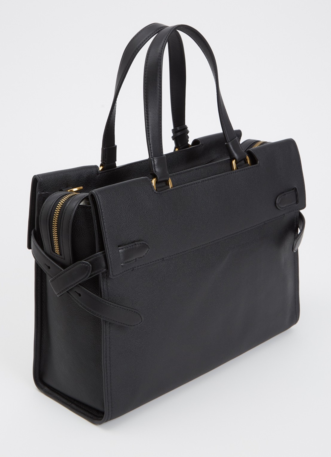 TUMI Agent Medium businesstas van leer met 13 inch laptopvak - unisex - achterkant zwart