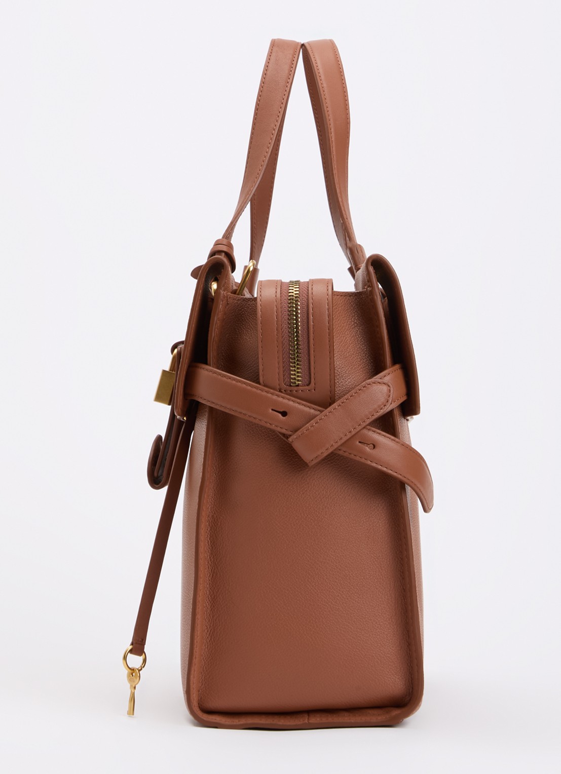 TUMI Agent Medium businesstas van leer met 13 inch laptopvak - unisex - detail 6 cognac