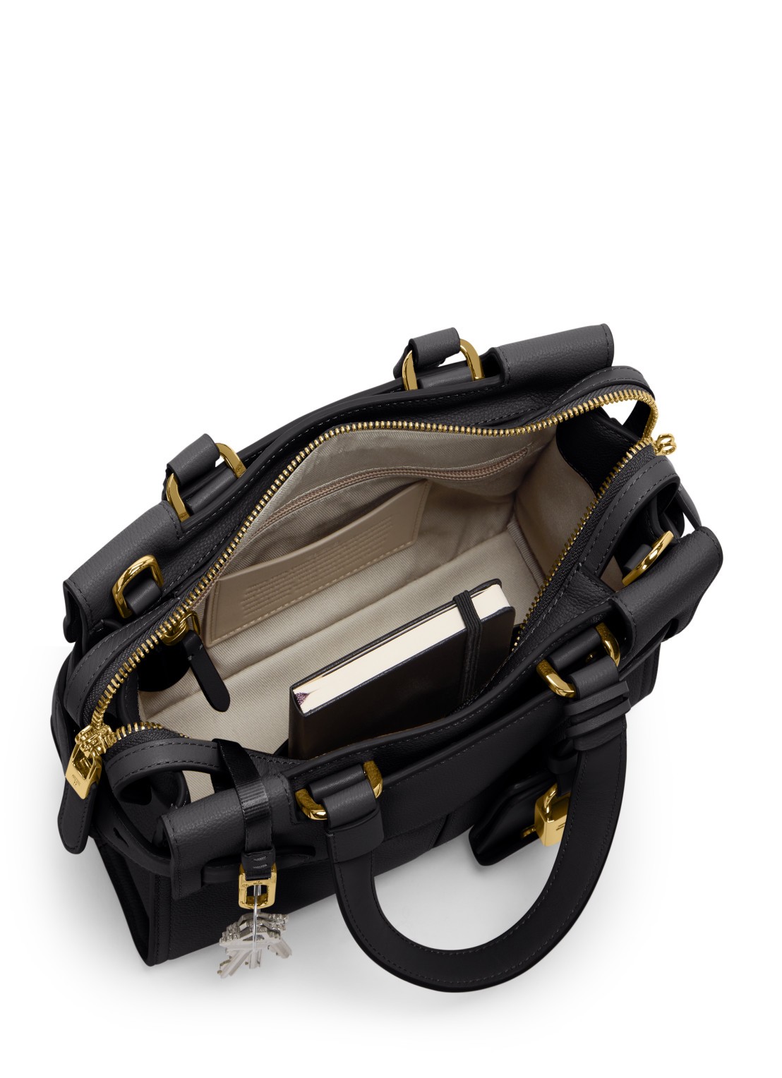TUMI Agent Small handtas van leer - voorkant 7 zwart