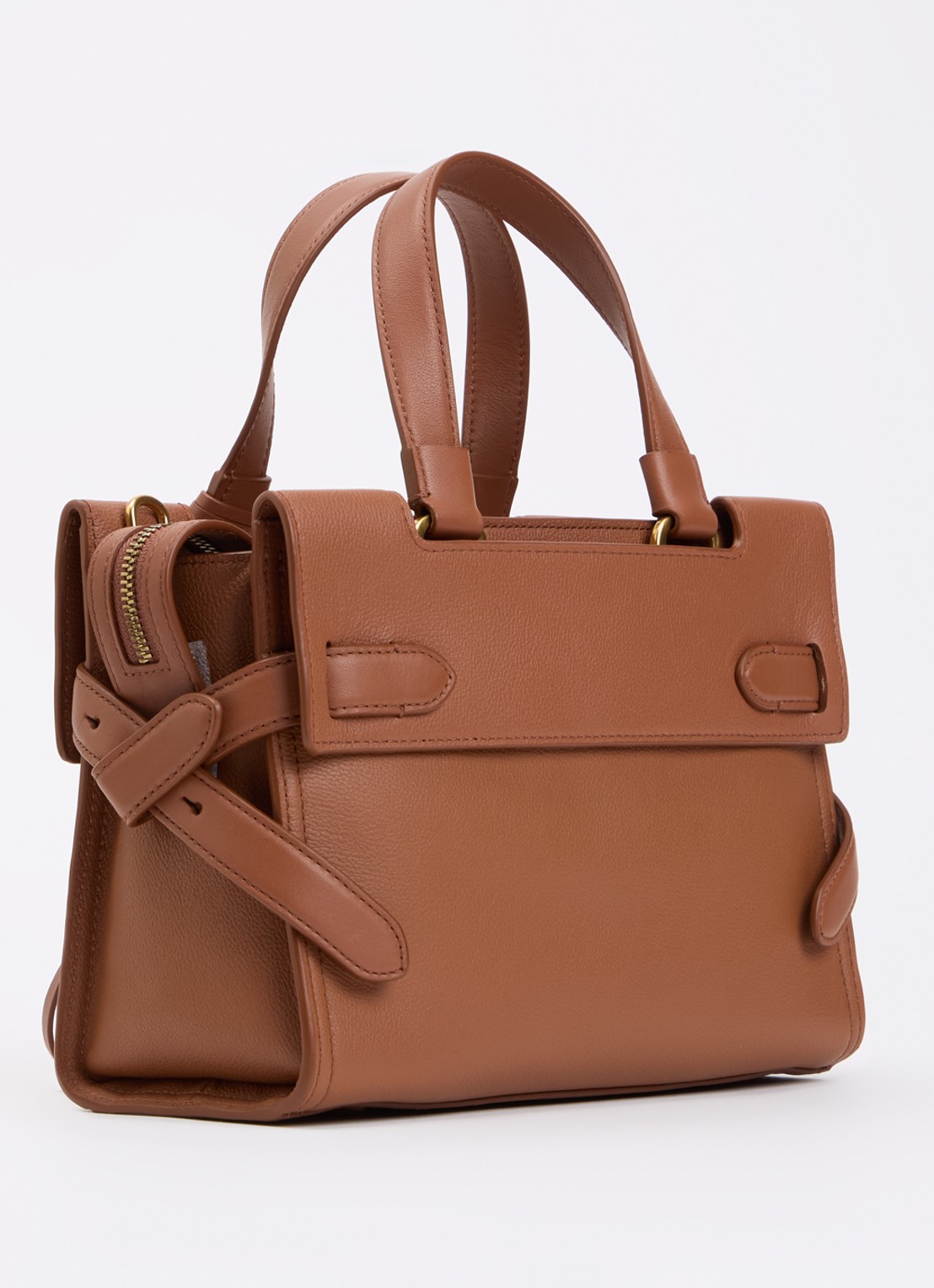 TUMI Agent Small handtas van leer - achterkant 7 steenrood