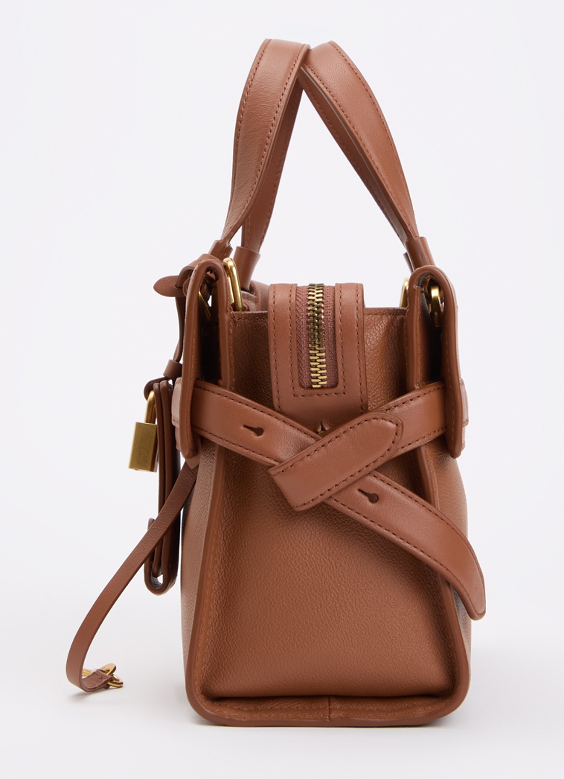 TUMI Agent Small handtas van leer - detail 5 steenrood