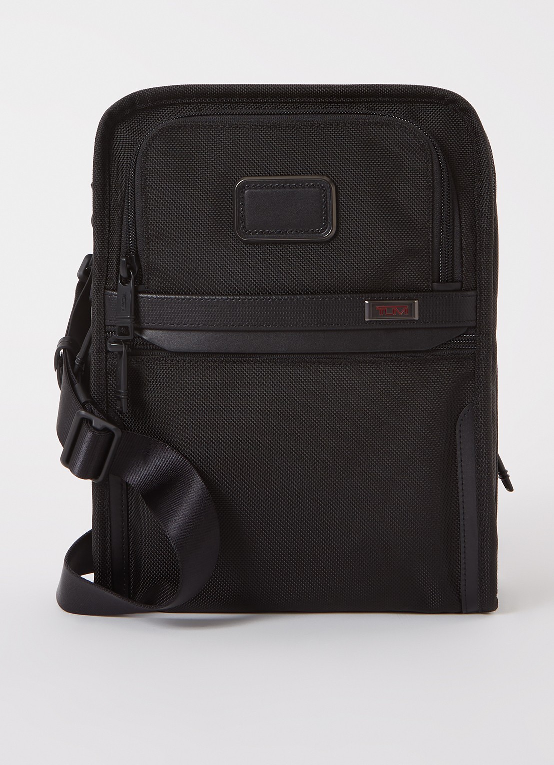 TUMI Alpha 3 Organizer crossbodytas met verstelbare schouderriem - voorkant 3 zwart