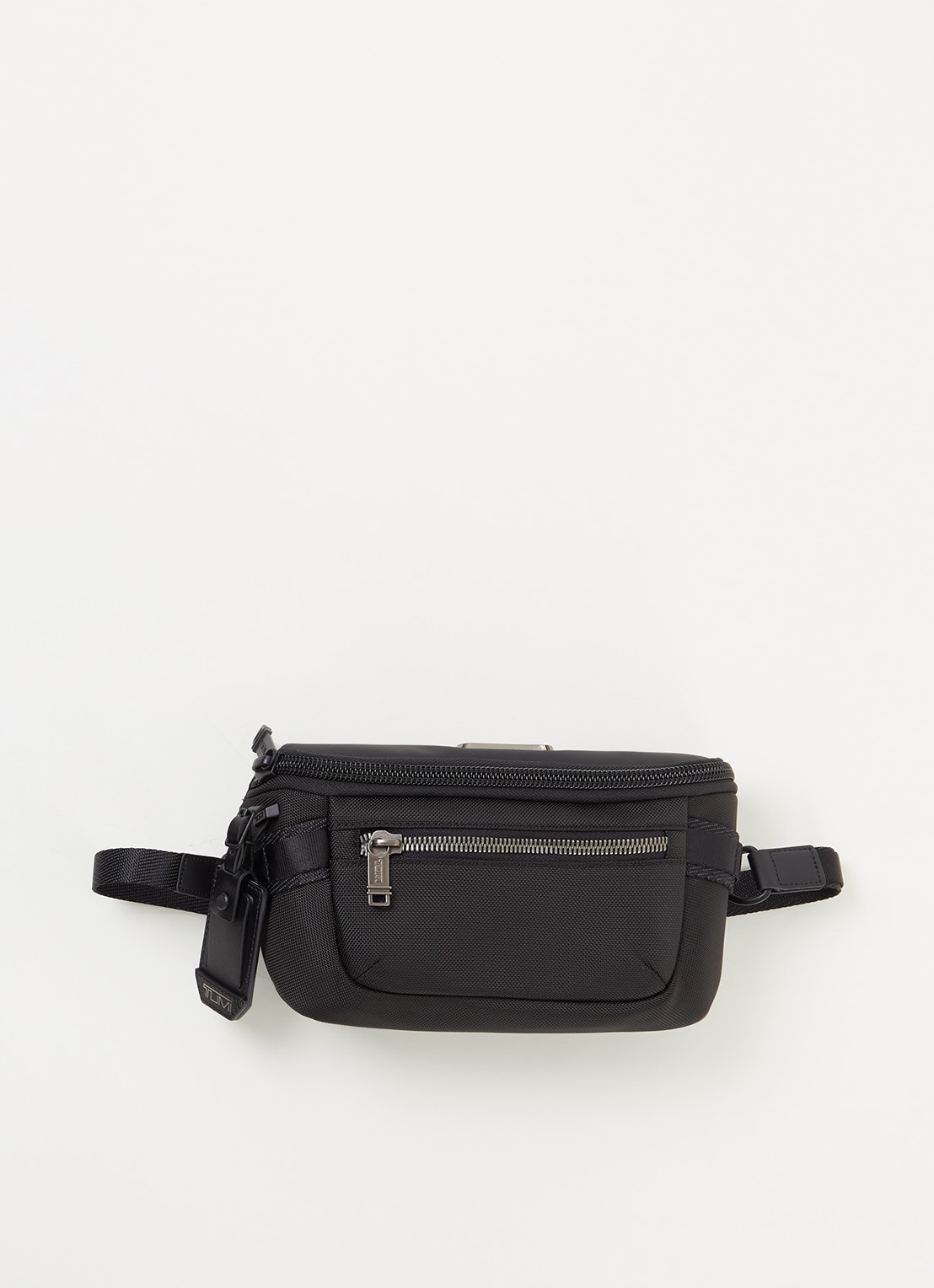 TUMI Alpha Bravo Classified heuptas met leren details - voorkant 4 zwart