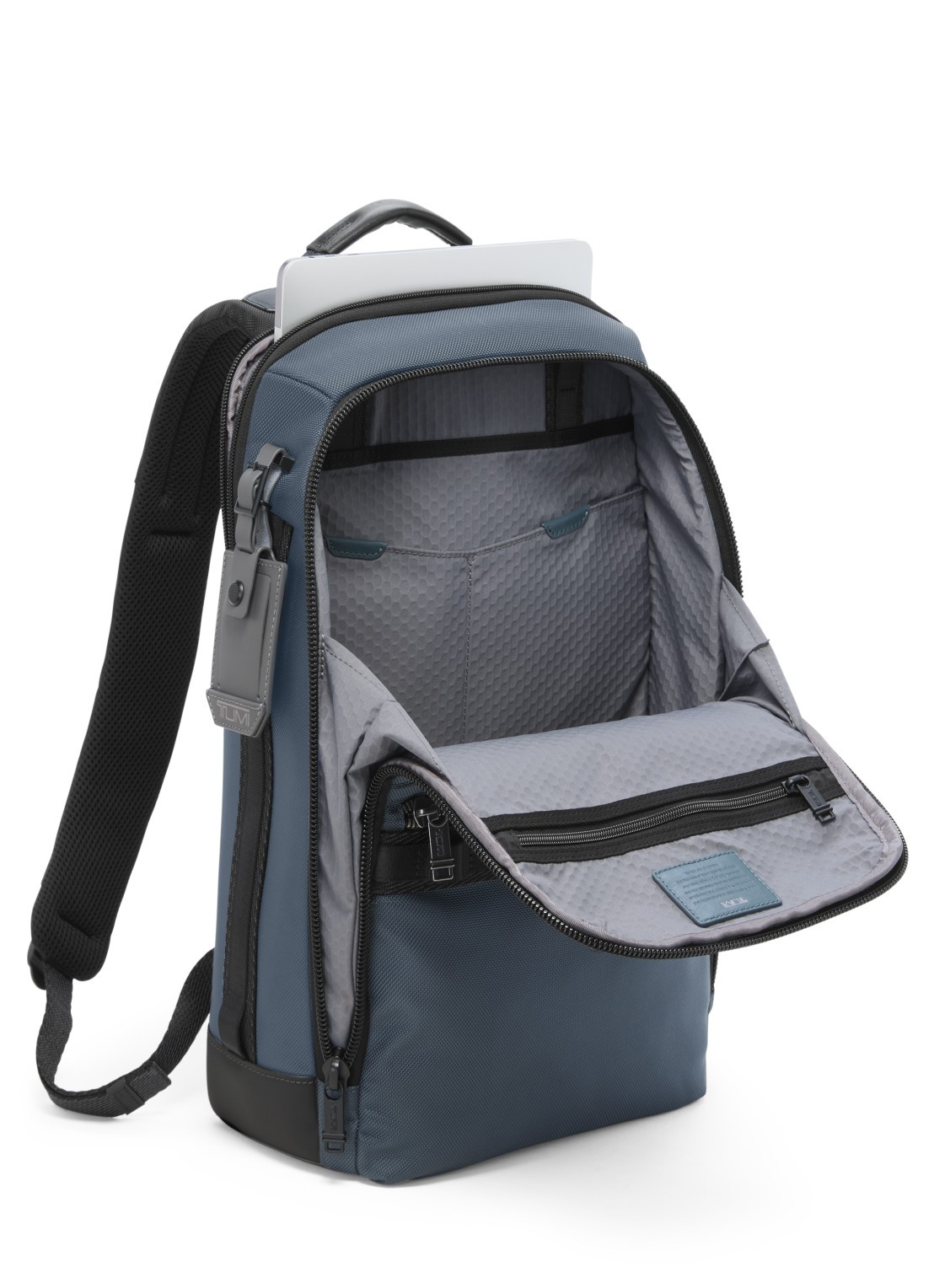 TUMI Alpha Bravo Dynamic rugzak met 15 inch laptopvak - unisex - voorkant 2 staalblauw