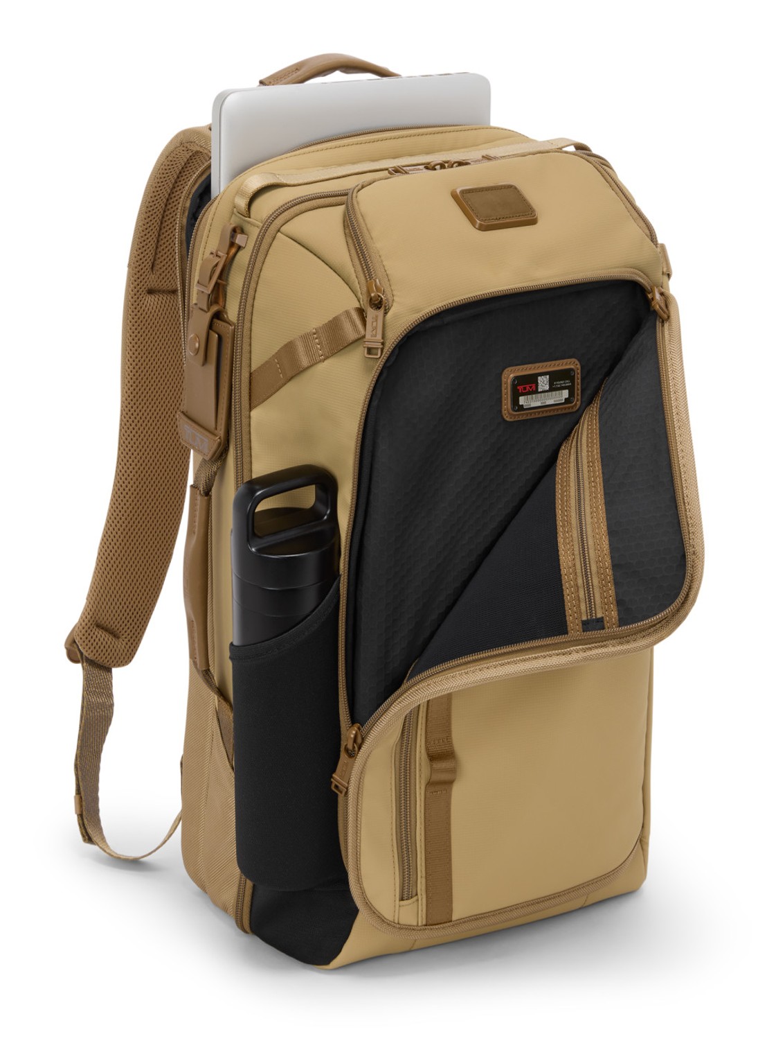 TUMI Alpha Bravo rugzak met 17 inch laptopvak - achterkant khaki