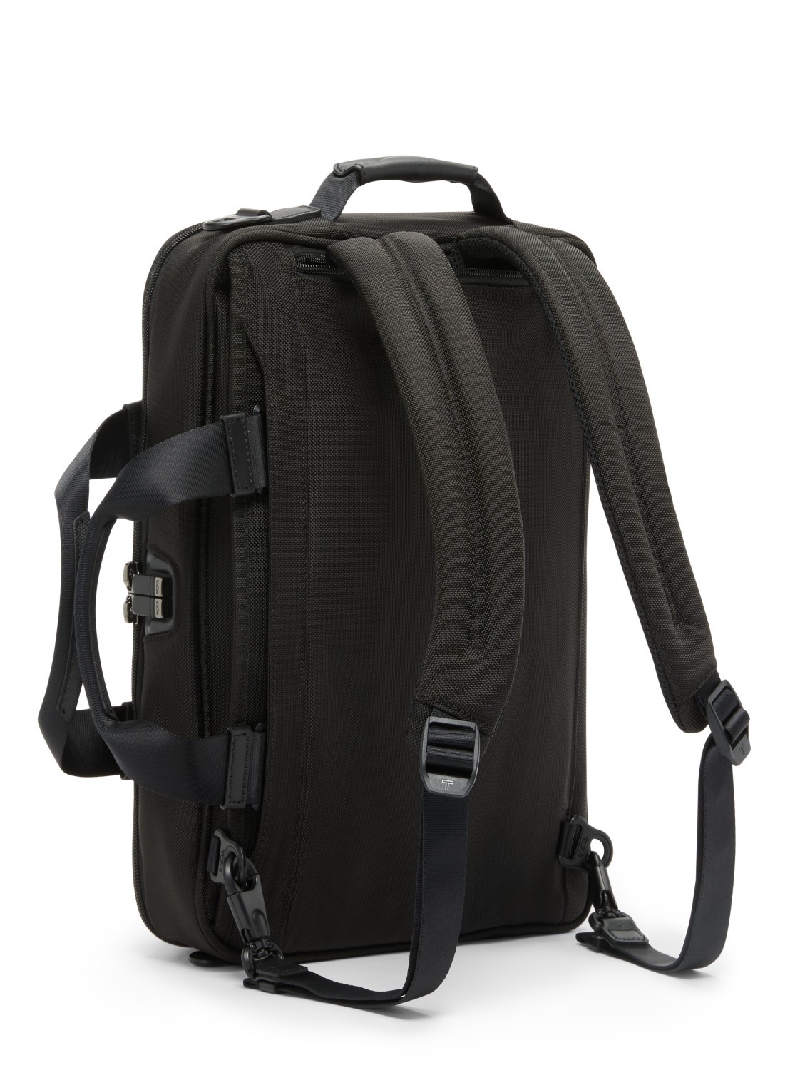TUMI Alpha businesstas met leren details en afneembare schouderriem - voorkant 6 zwart