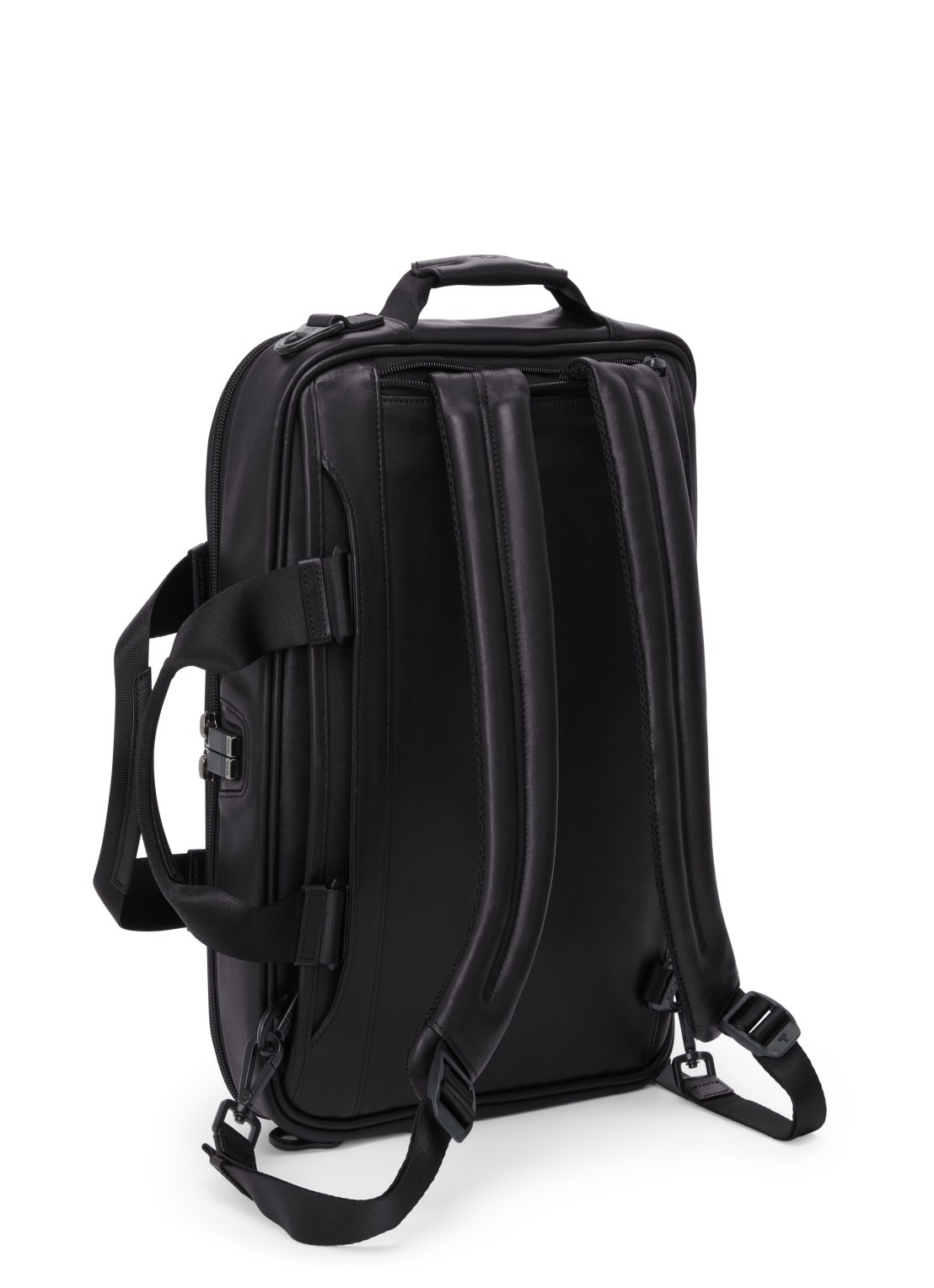 TUMI Alpha businesstas van leer - voorkant 3 zwart