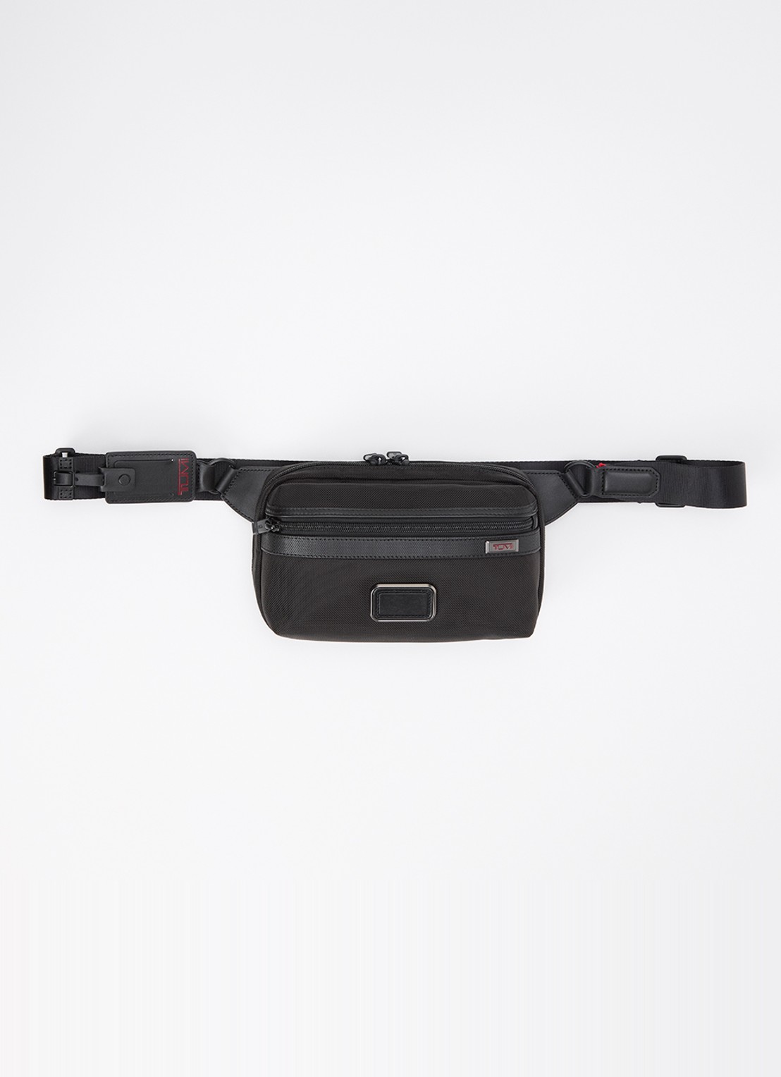 TUMI Alpha East West heuptas met leren details - voorkant 4 zwart