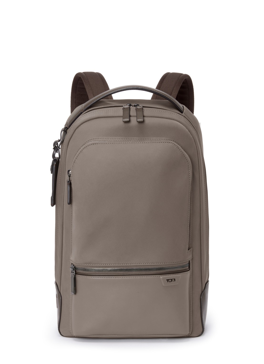 TUMI Bradner rugzak met leren details - voorkant taupe