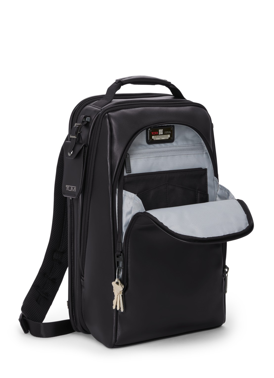 TUMI Businesstas van leer met 16 inch laptopvak - achterkant 8 zwart