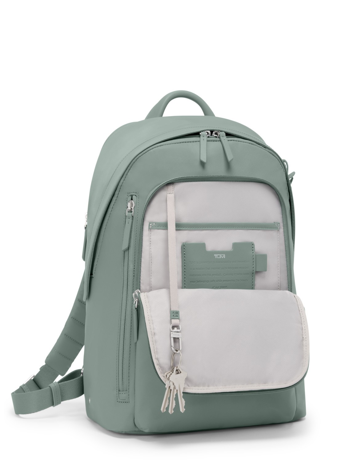 TUMI Halsey rugzak met 14 inch laptopvak - voorkant 2 groen