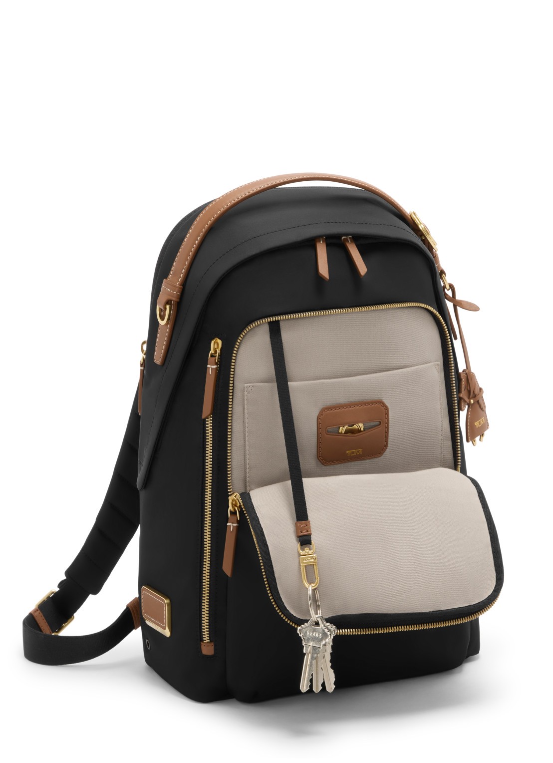 TUMI Halsey rugzak met 14 inch laptopvak - voorkant 5 zwart