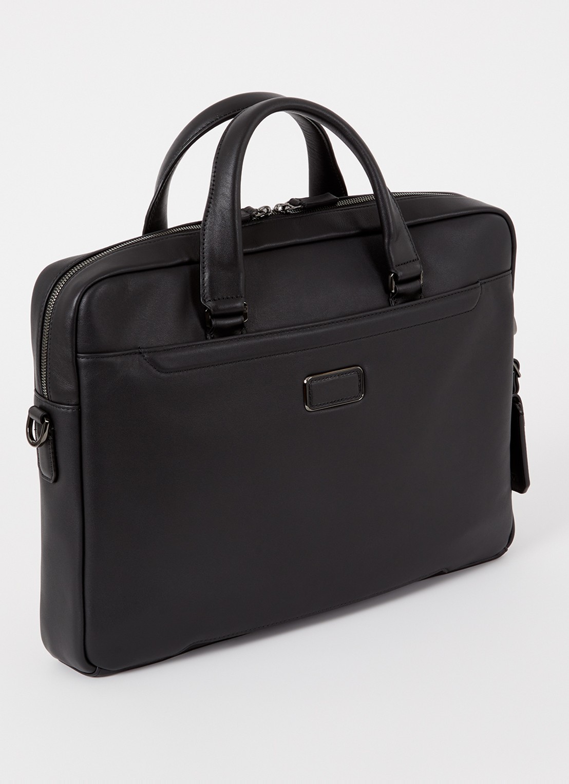 TUMI Harrison Avondale laptoptas van leer met 15 inch laptopvak - achterkant 3 zwart