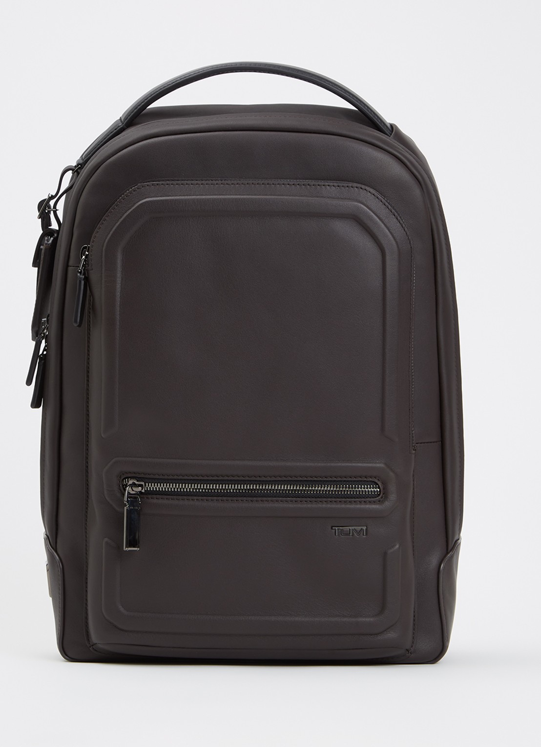 TUMI Harrison Bradner rugzak met 14 inch laptopvak - unisex - voorkant 4 donkerbruin