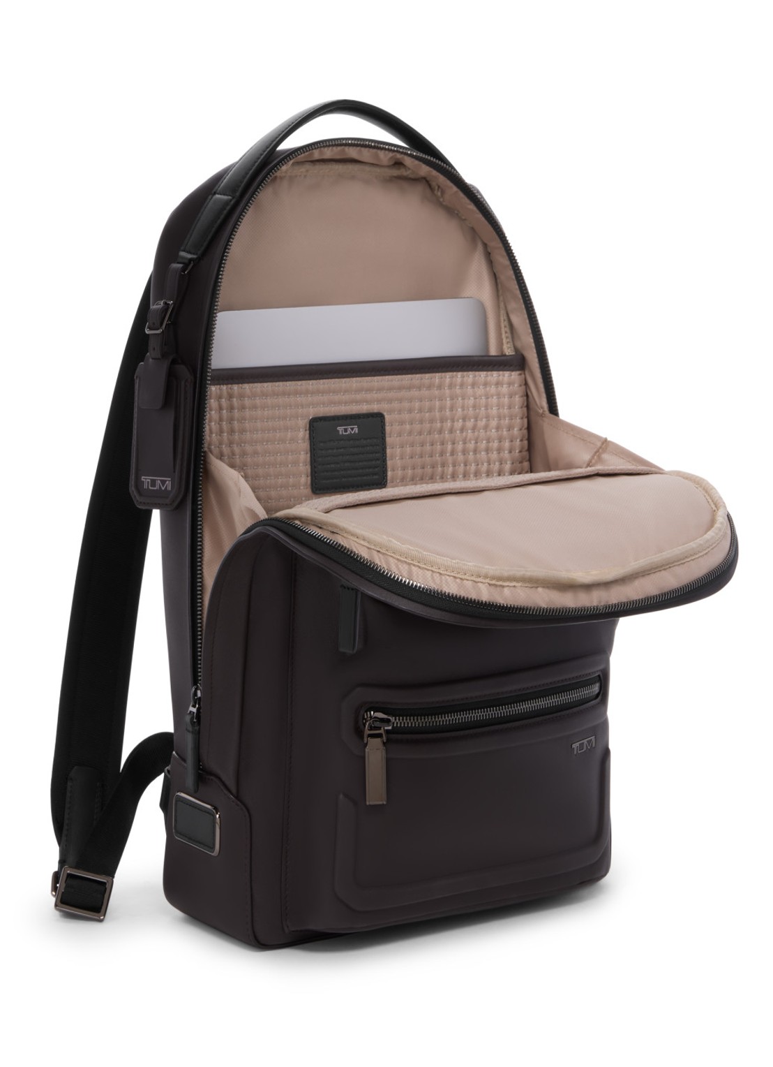 TUMI Harrison Bradner rugzak met 14 inch laptopvak - unisex - voorkant 5 donkerbruin