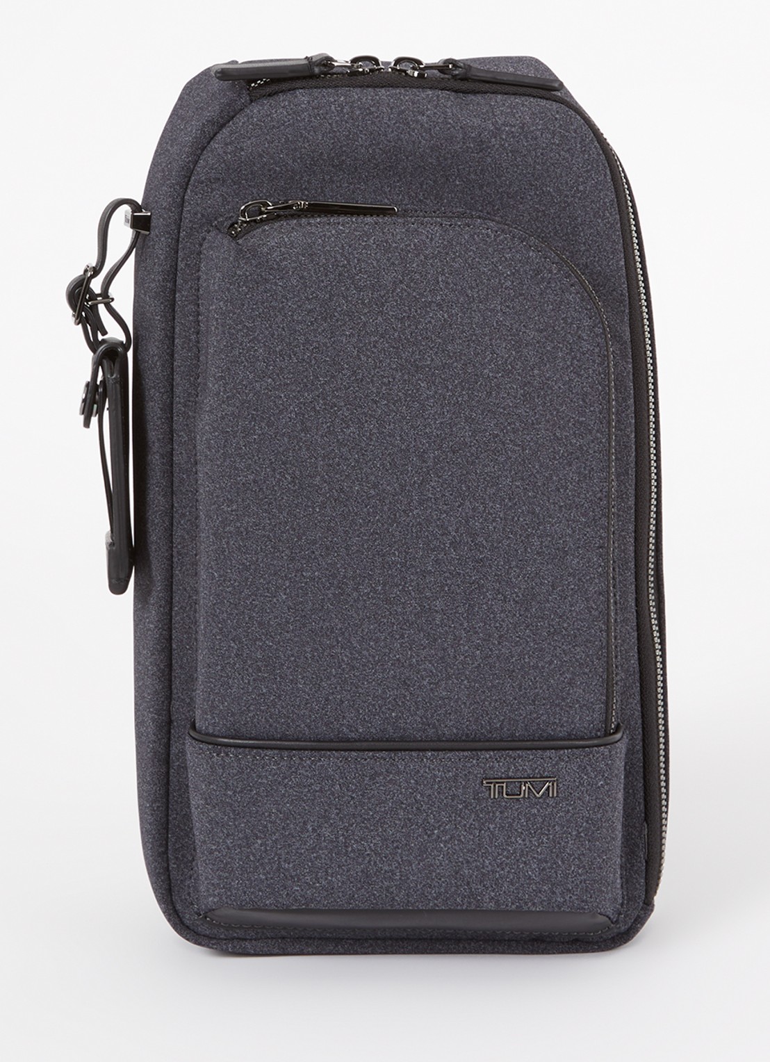 TUMI Harrison Gregory crossbodytas met leren details - voorkant 2 antraciet