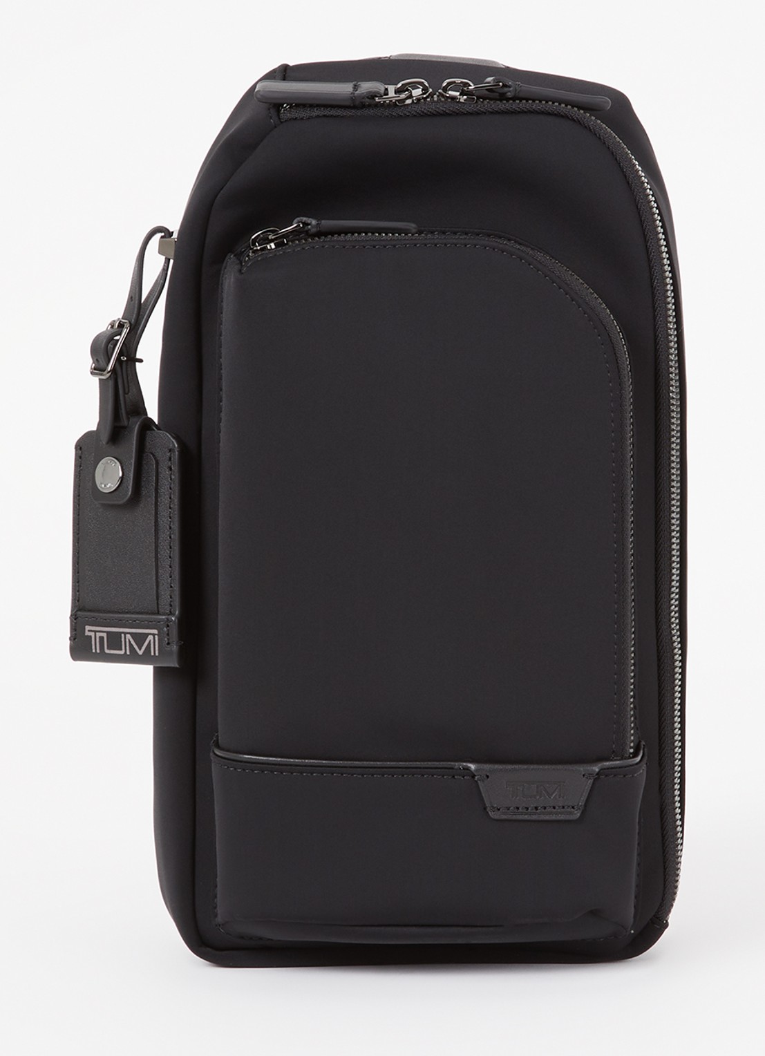TUMI Harrison Gregory Sling crossbodytas met leren details - voorkant 2 zwart
