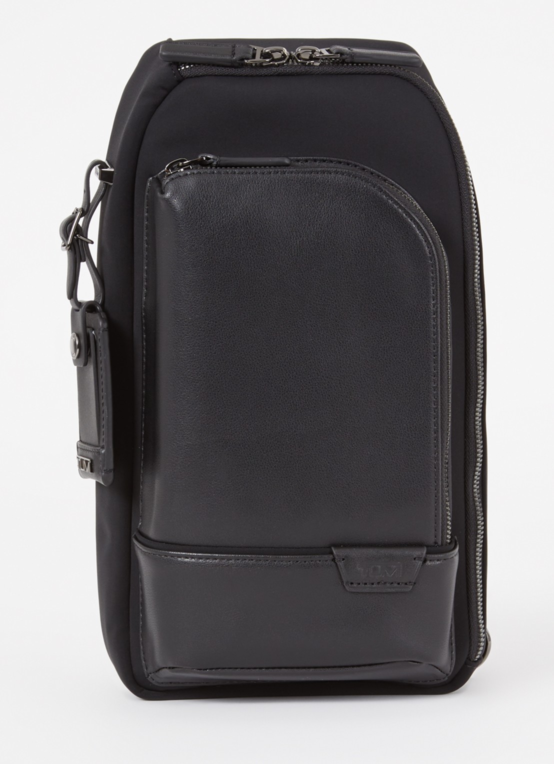 TUMI Harrison Gregory Sling crossbodytas met leren details - voorkant zwart