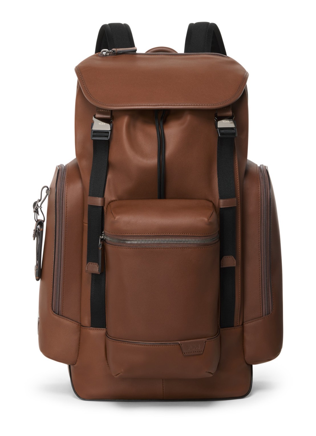 TUMI Harrison Griffen rugzak van leer - voorkant 5 cognac