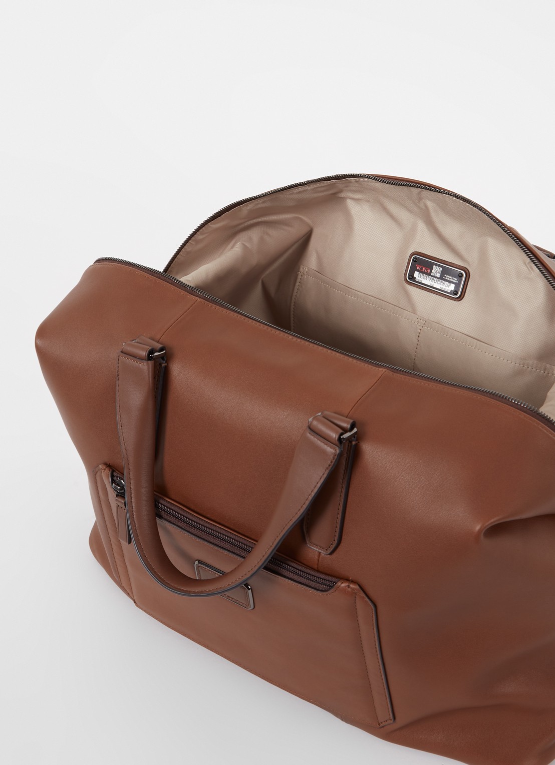 TUMI Harrison Nelson duffel weekendtas met afneembare schouderriem - detail 2 cognac