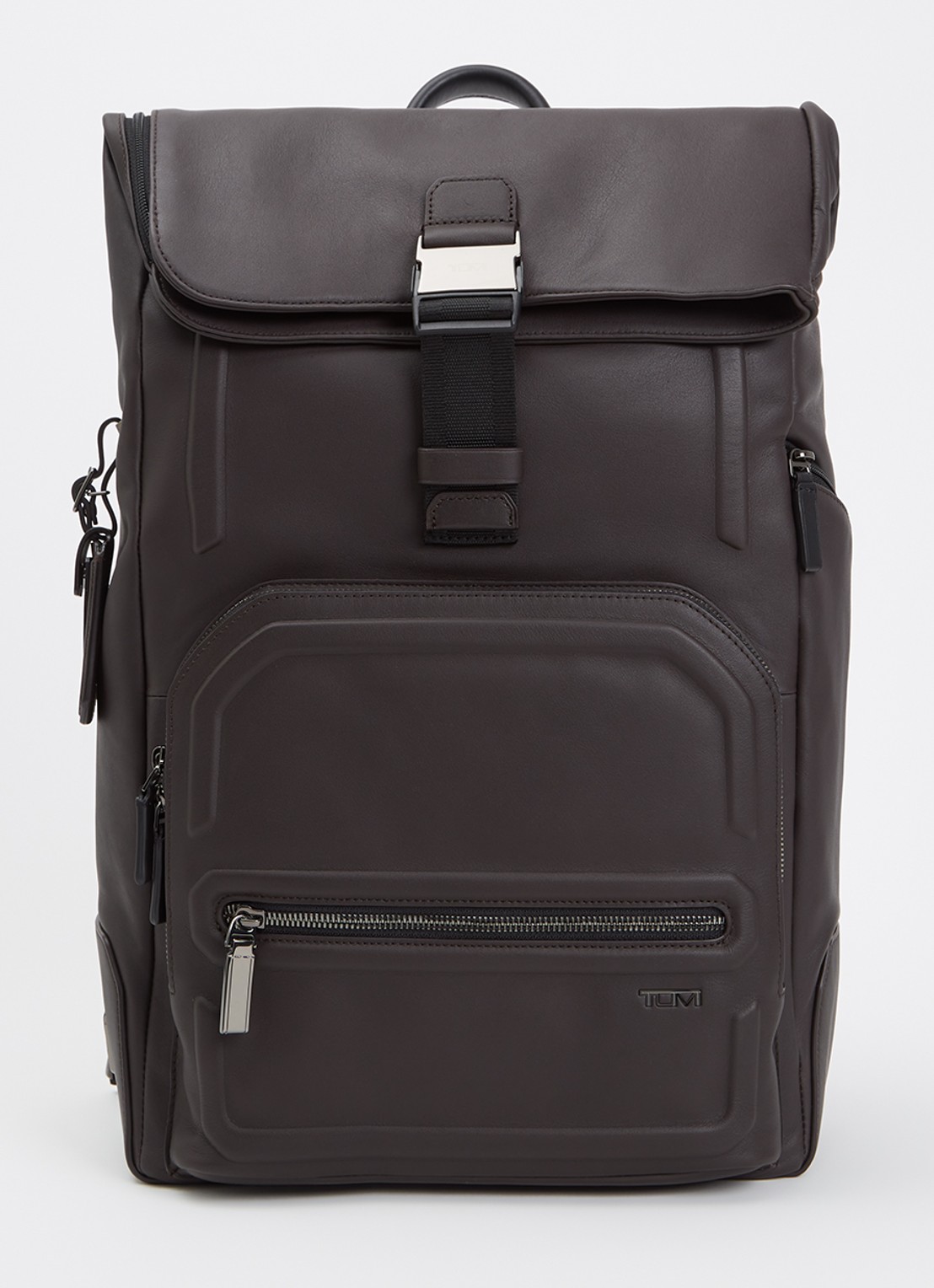 TUMI Harrison Osborn rugzak met 15 inch laptopvak - unisex - voorkant donkerbruin