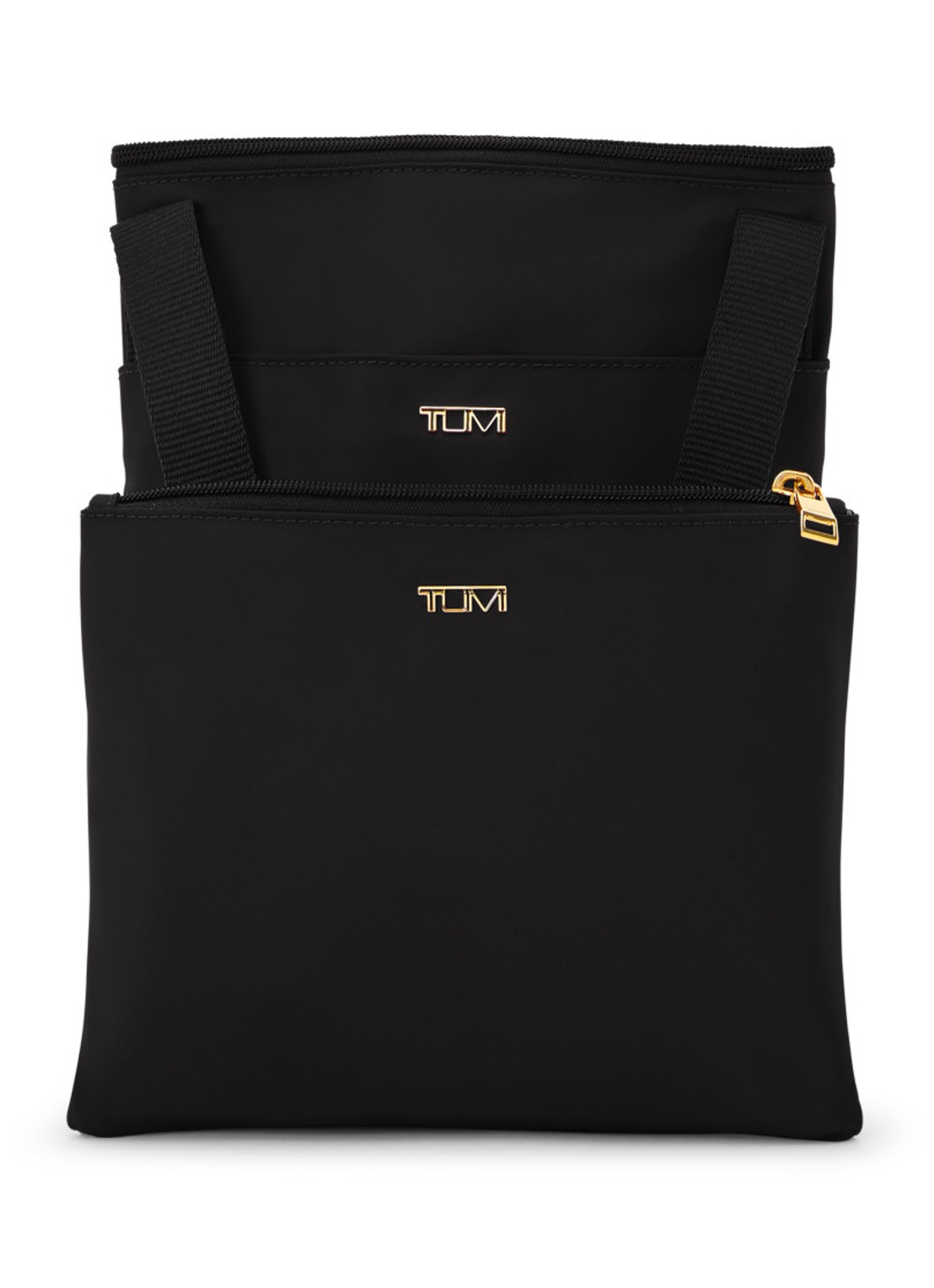 TUMI Just In Case Medium schoudertas met uitneembaar etui - detail zwart