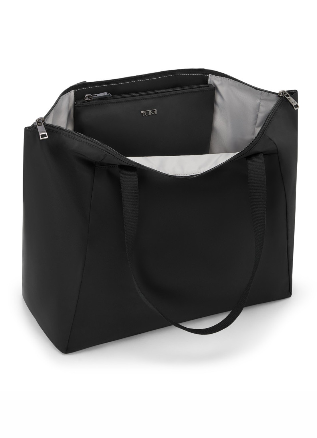 TUMI Just In Case Medium schoudertas met uitneembaar etui - achterkant antraciet