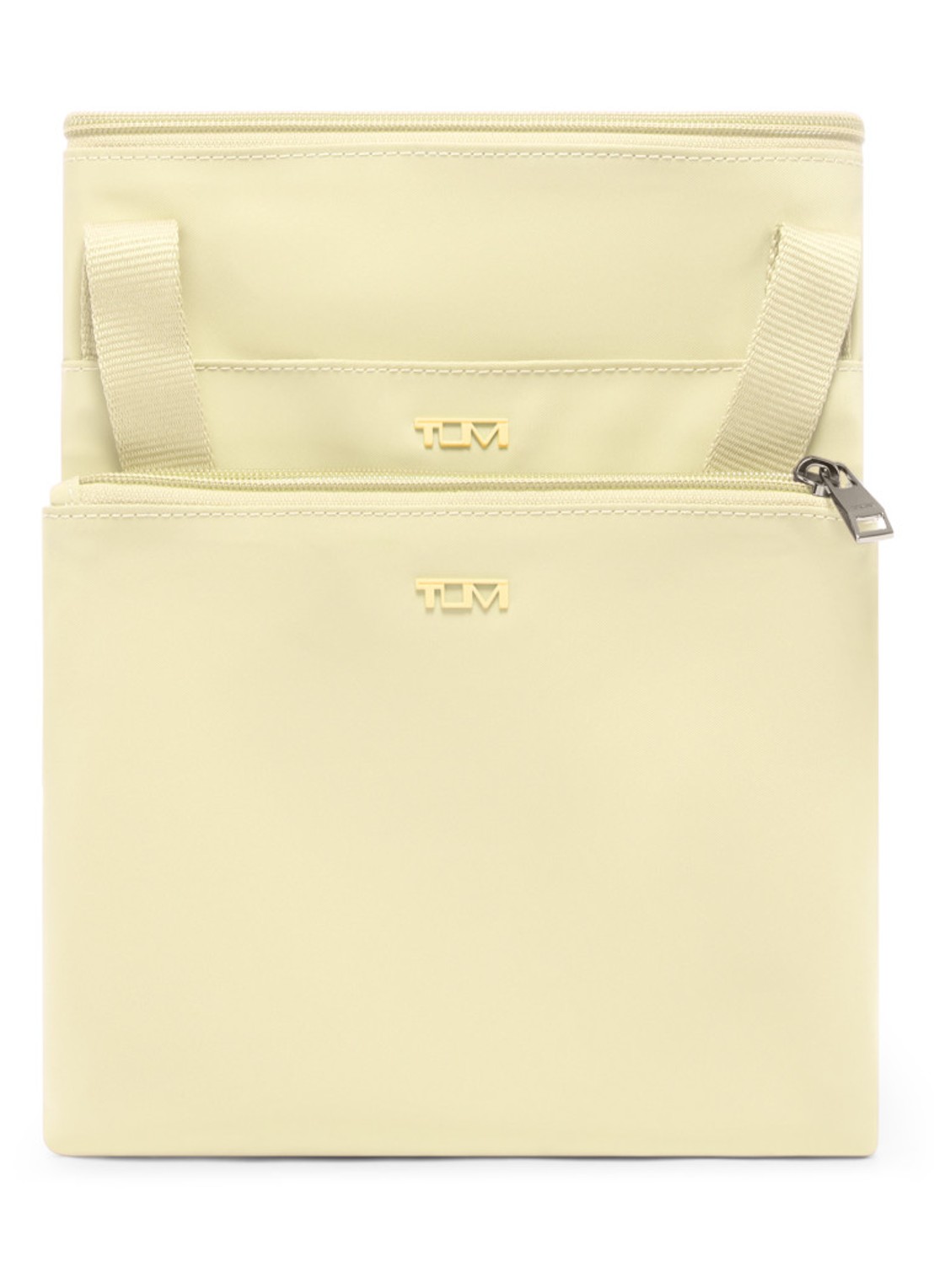 TUMI Just In Case Medium schoudertas met uitneembaar etui - achterkant geel