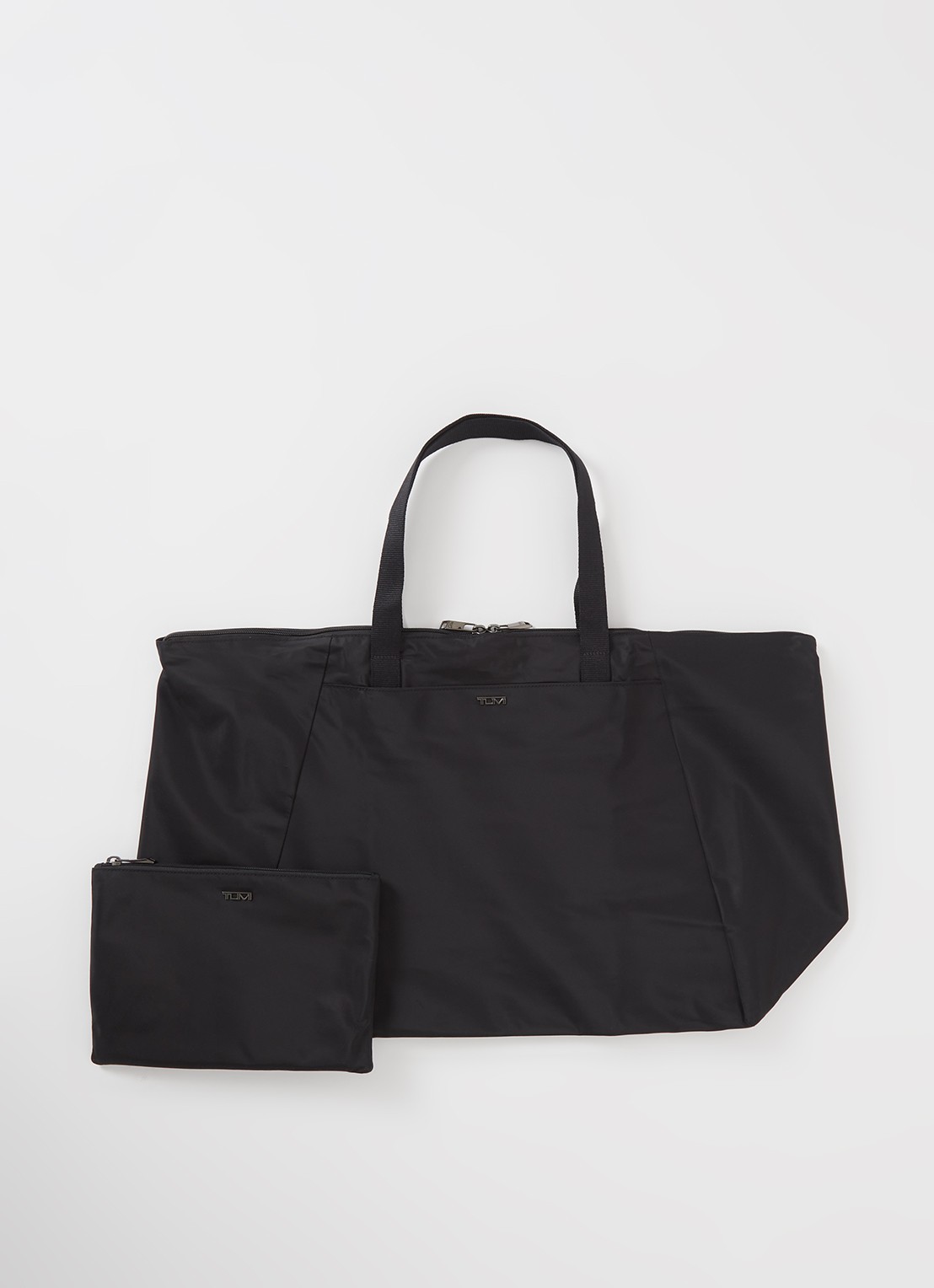 TUMI Just In Case opvouwbare schoudertas met uitneembaar etui - voorkant zwart