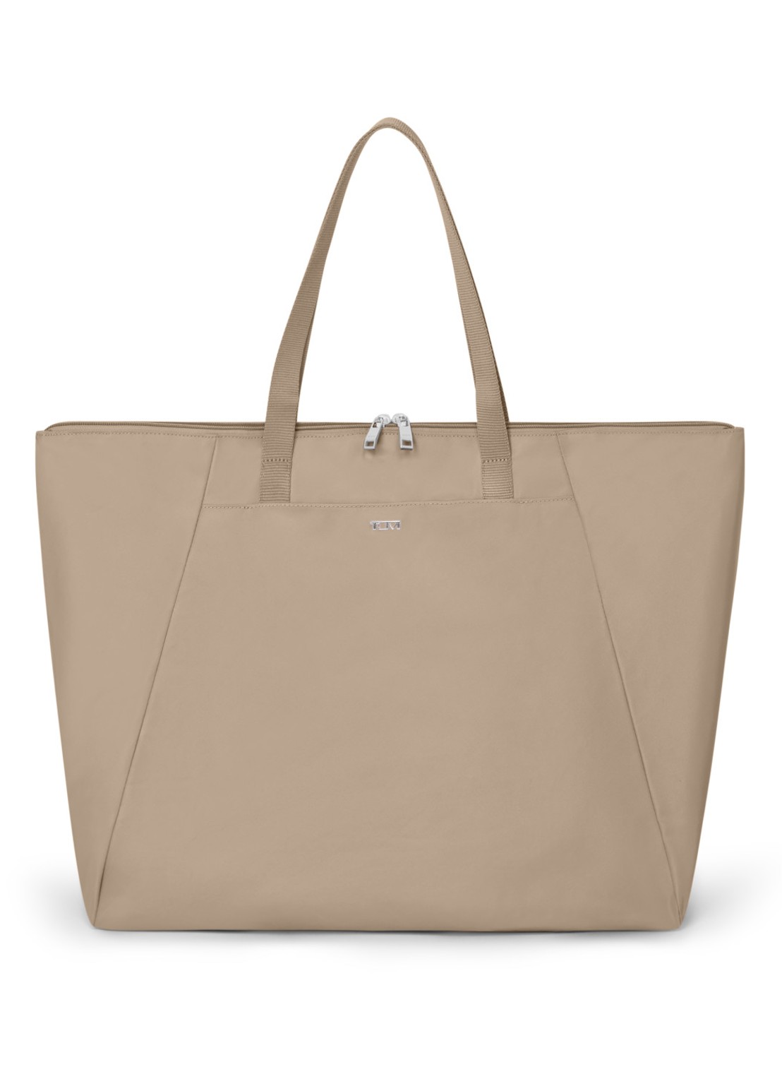 TUMI Just In Case schoudertas met uitneembaar etui - voorkant beige
