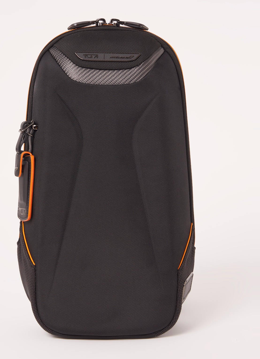 TUMI McLaren Torque Sling crossbodytas met leren details - voorkant 3 zwart
