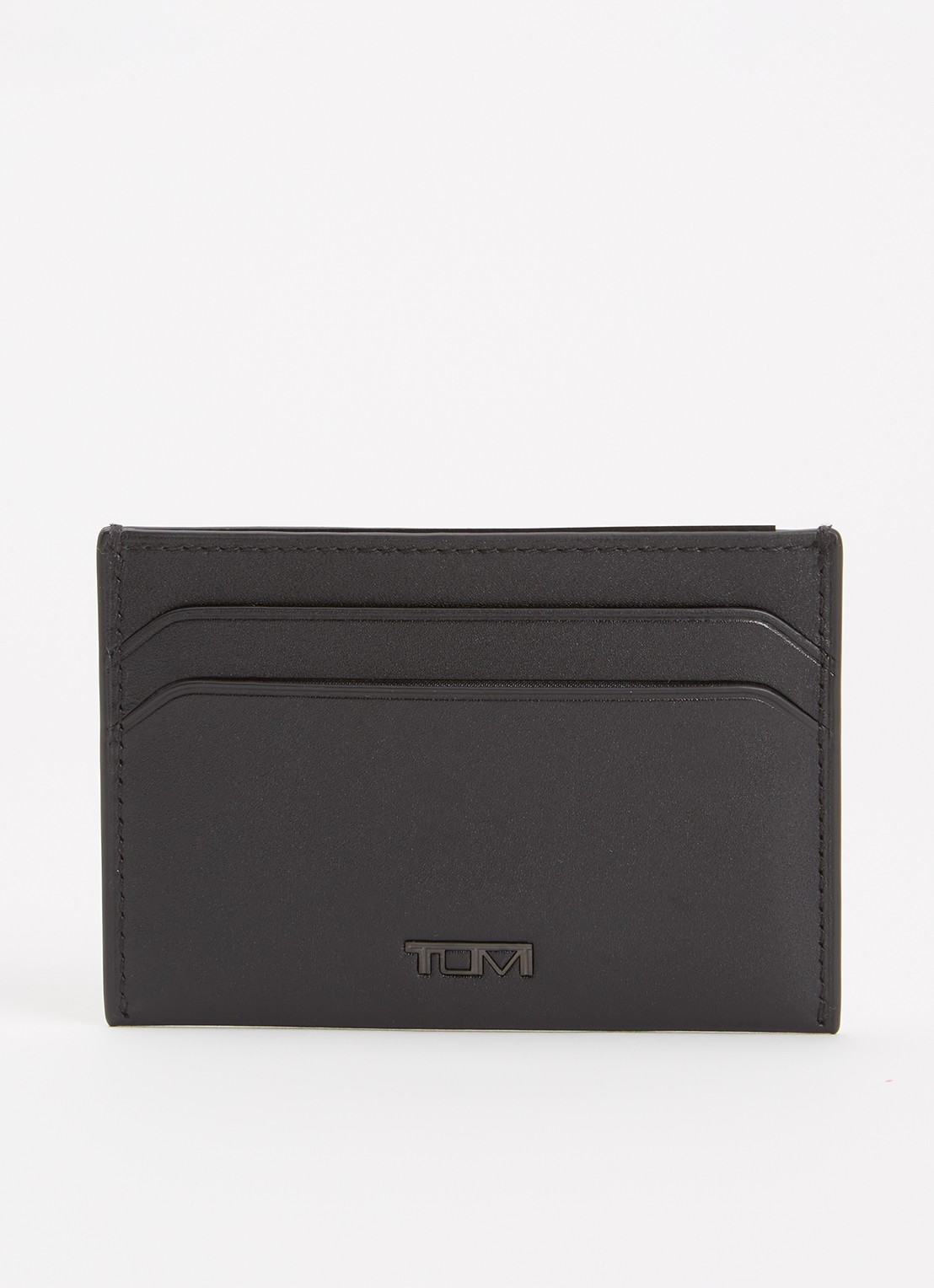 TUMI Nassau Slim pasjeshouder van leer - voorkant 2 zwart
