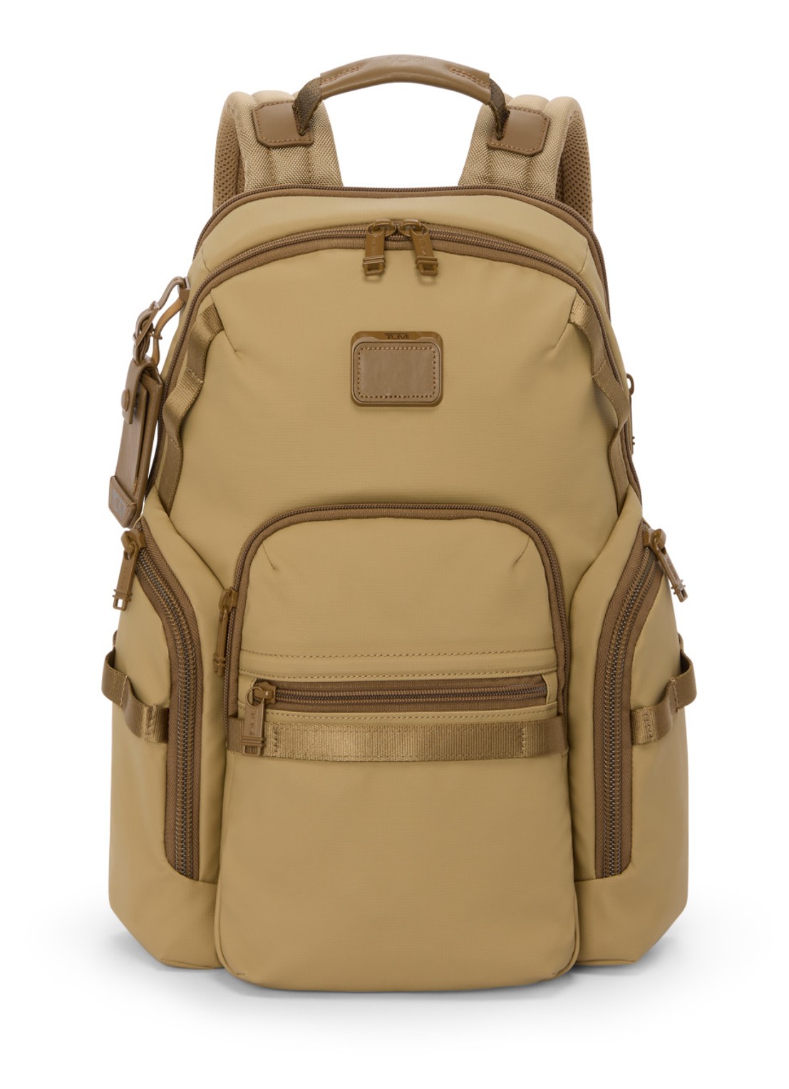 TUMI Navigation rugzak met 16 inch laptopvak - voorkant 5 khaki