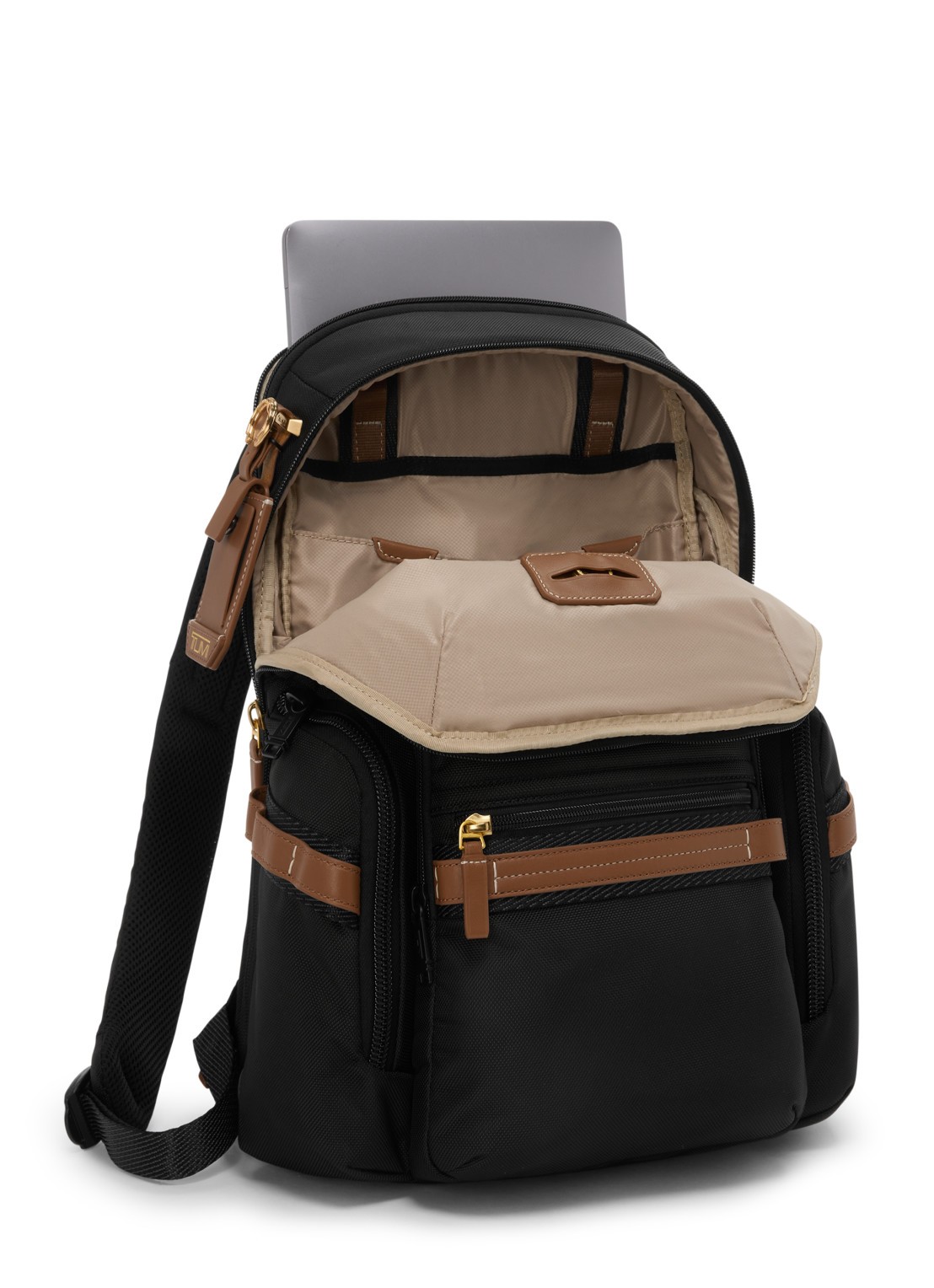 TUMI Navigation rugzak met 16 inch laptopvak - voorkant 2 zwart